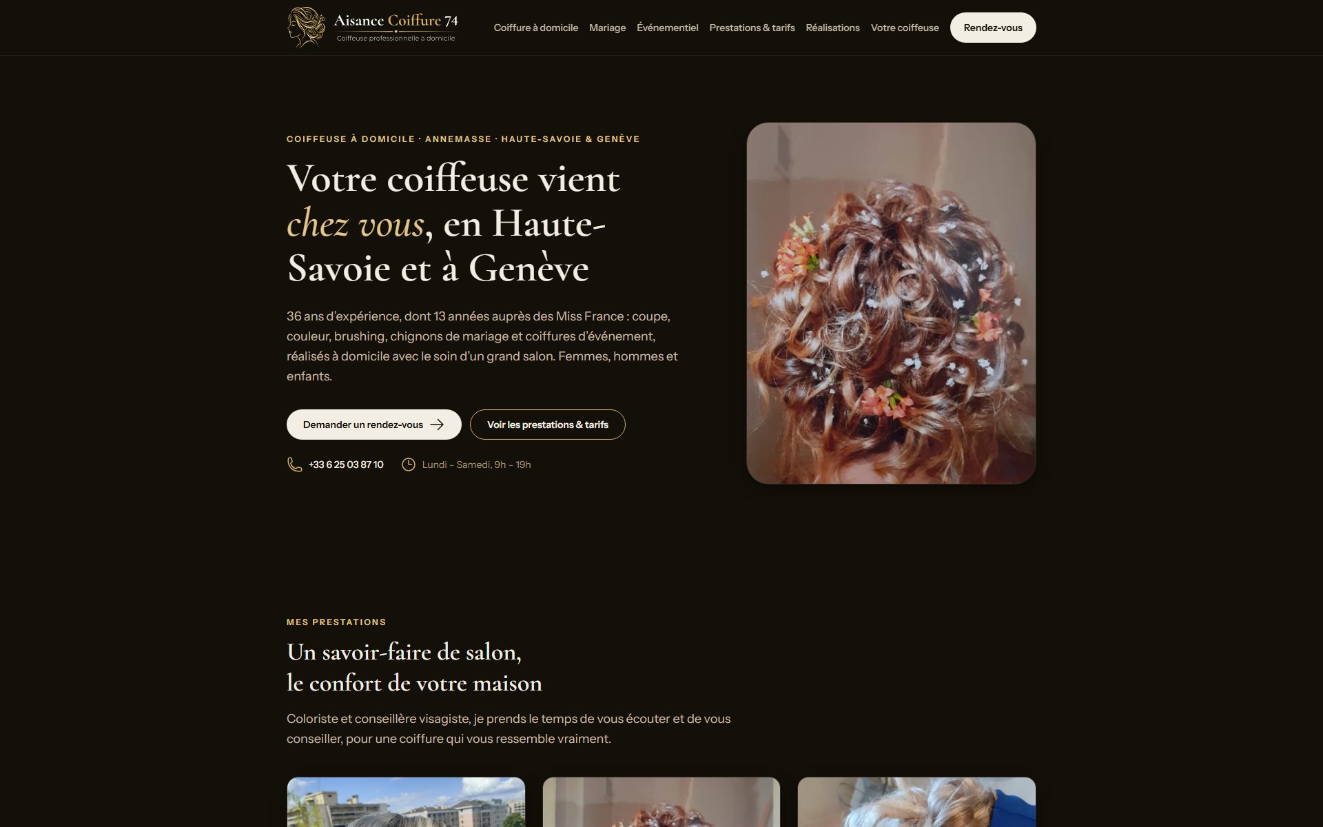 Réalisation Aisance Coiffure 74