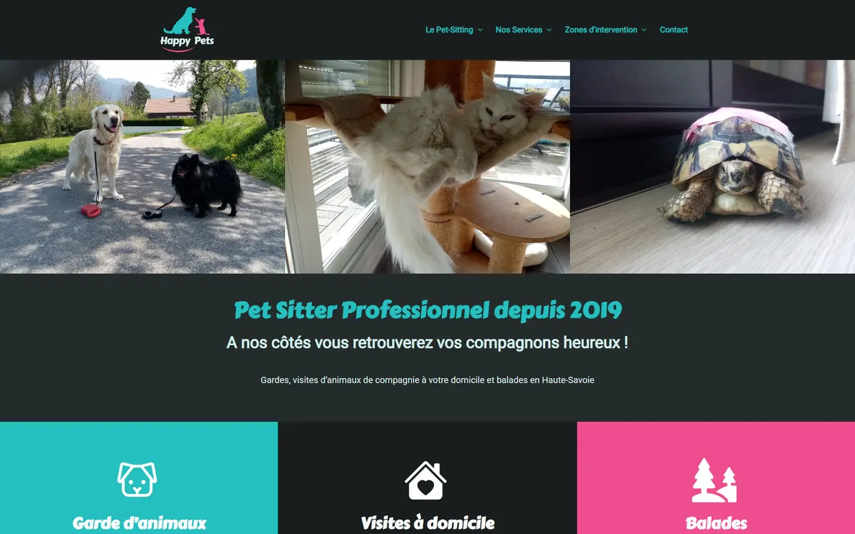Aperçu du site Happy Pets 74
