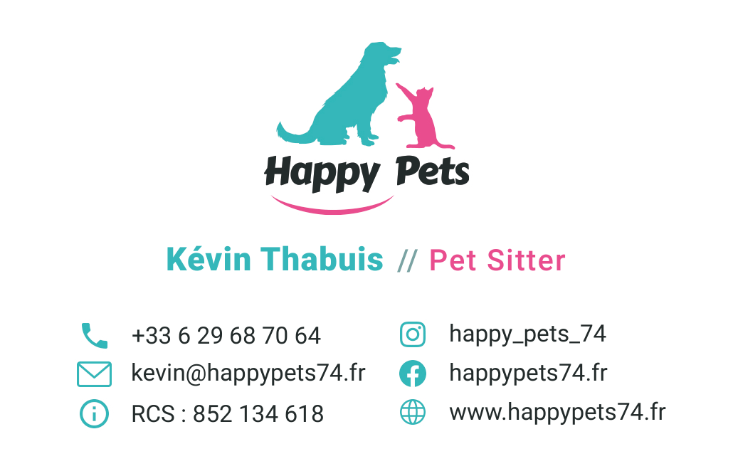 Carte de visite Happy Pets — recto