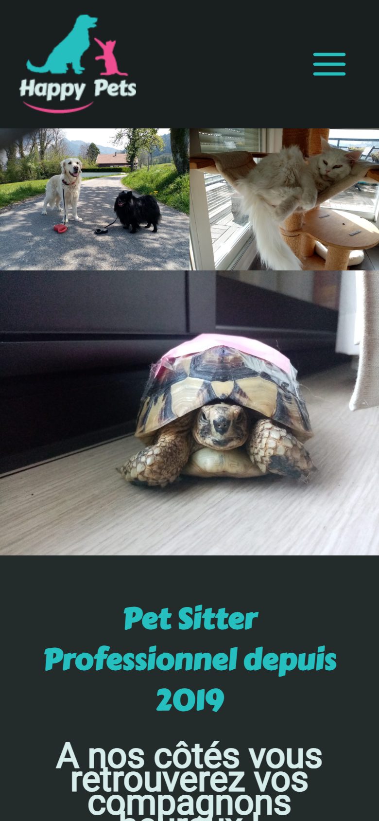 Site Happy Pets — version mobile