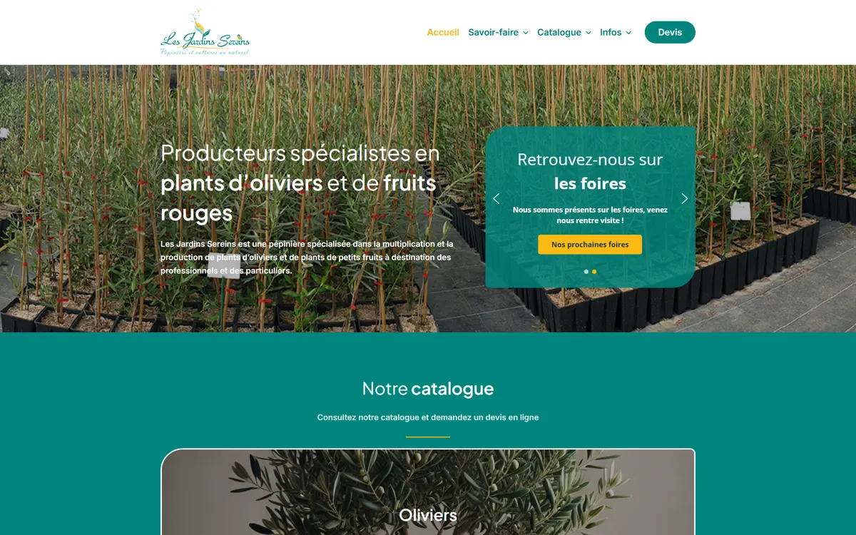 Aperçu du site Les Jardins Sereins