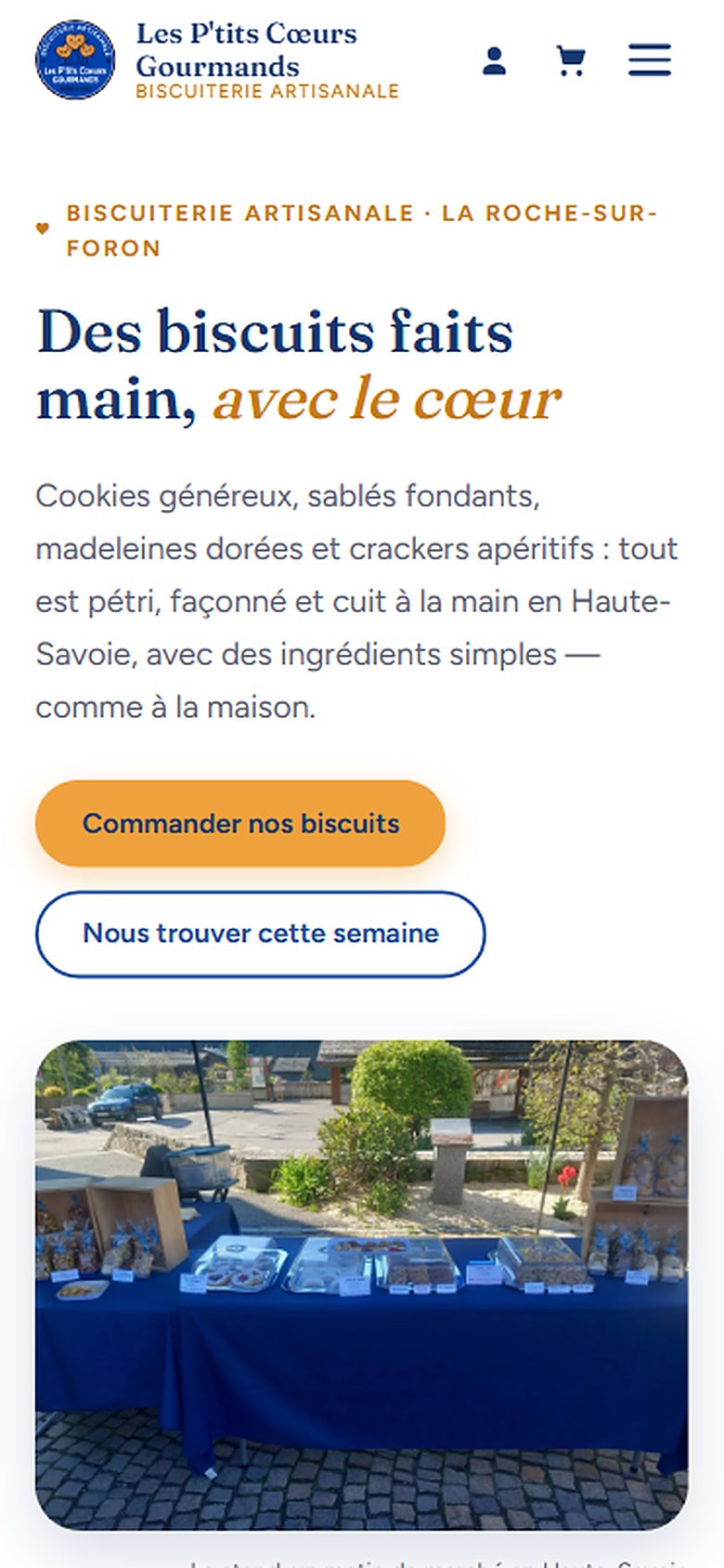 Site Les P'tits Cœurs Gourmands sur téléphone