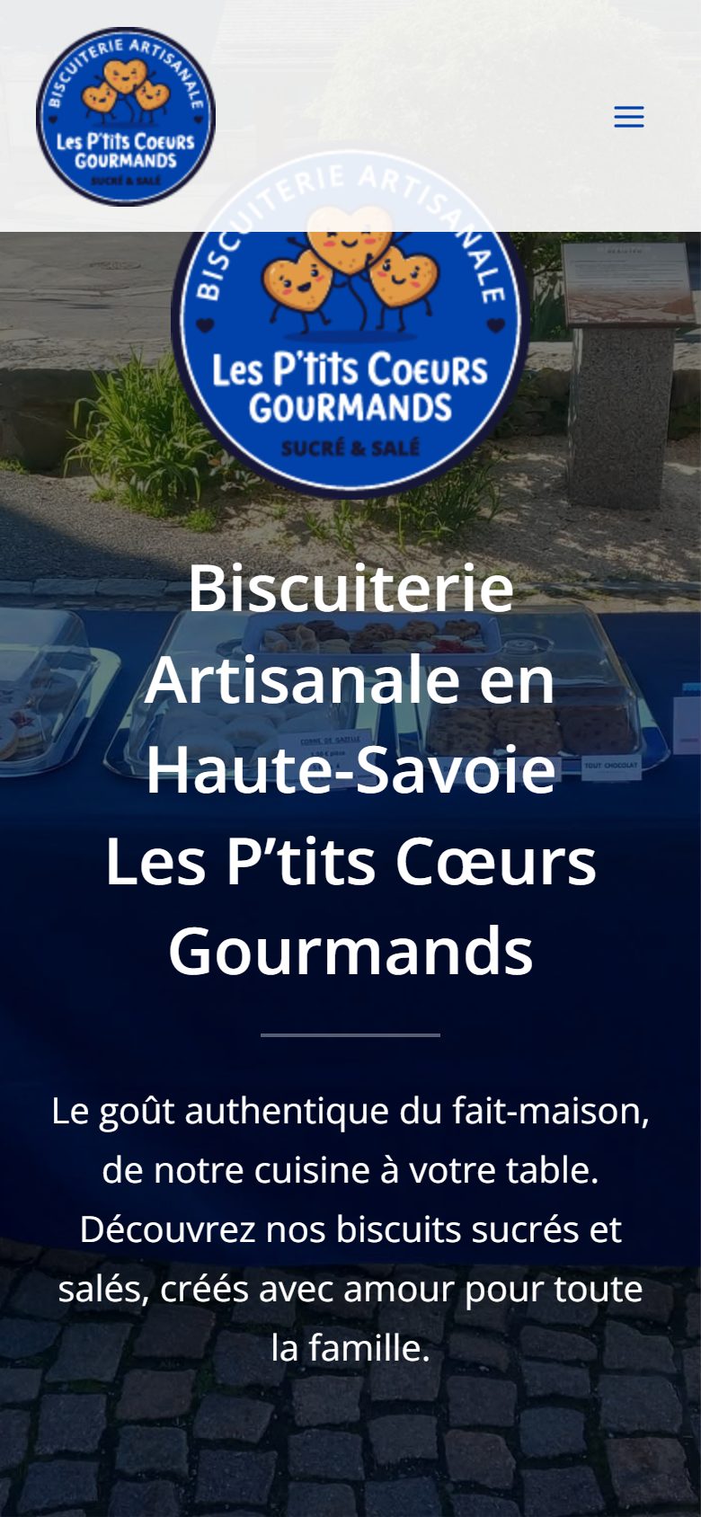 Site Les P'tits Cœurs Gourmands — version mobile