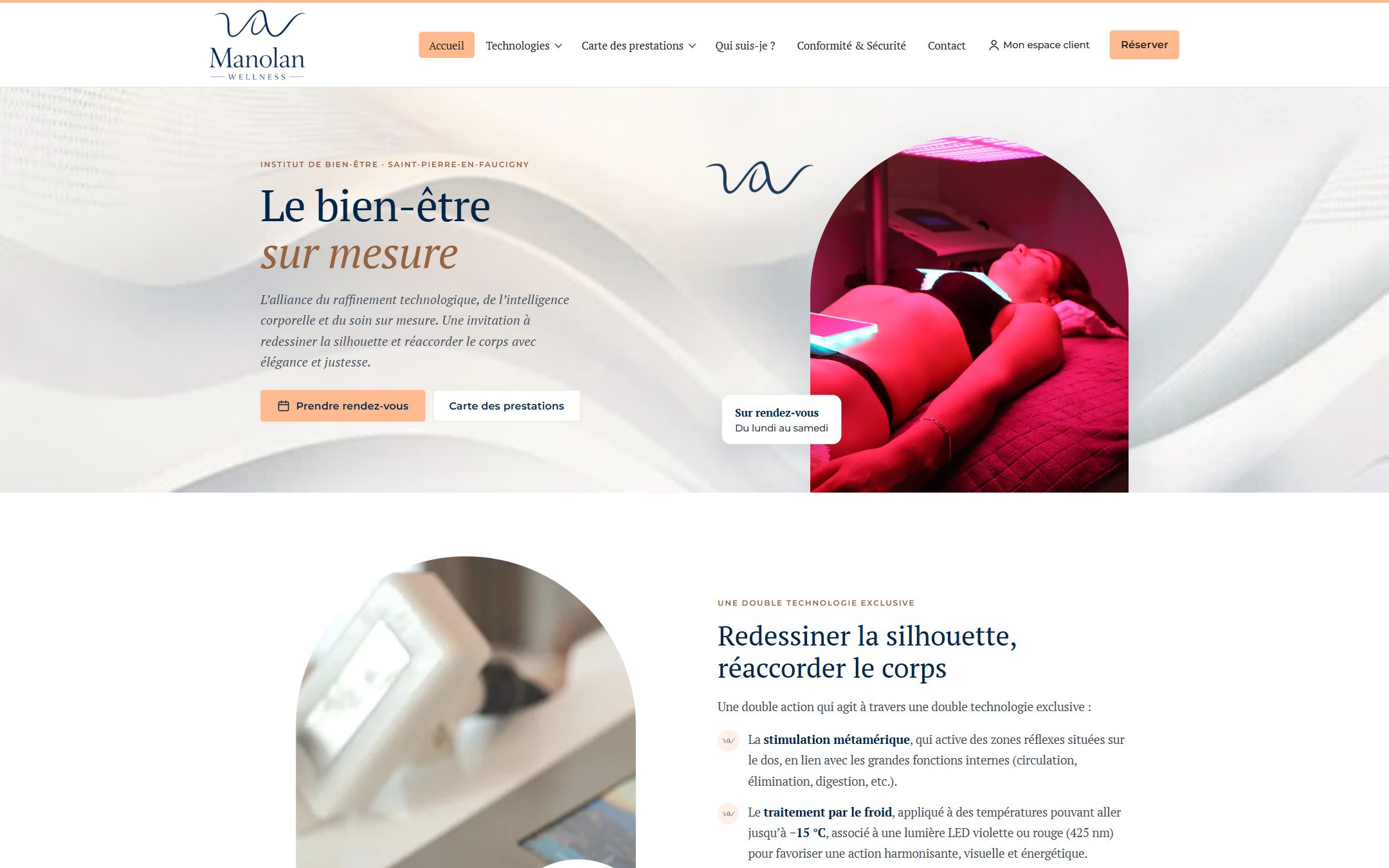 Site de Manolan Wellness, Institut de bien-être