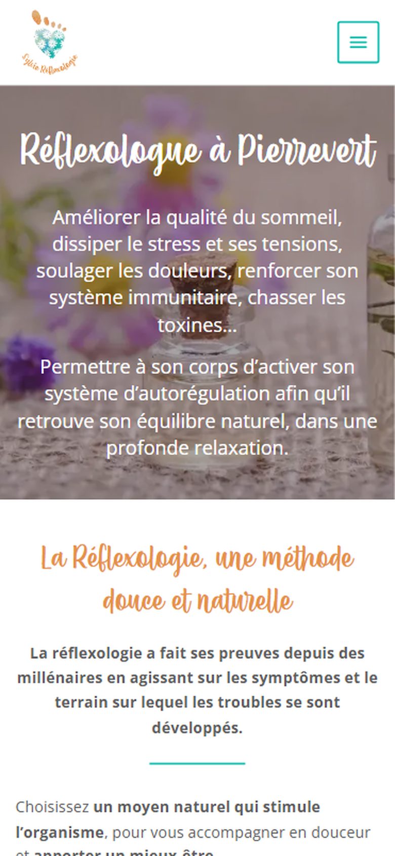 Site Sylvie Réflexologie sur téléphone