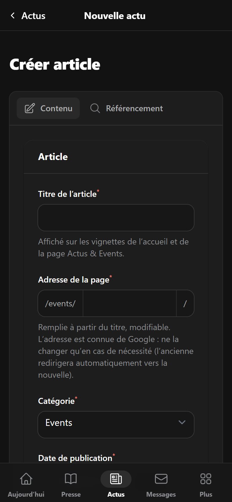 Application de gestion de Tetanos Park sur téléphone : Une nouvelle actu pour annoncer un event